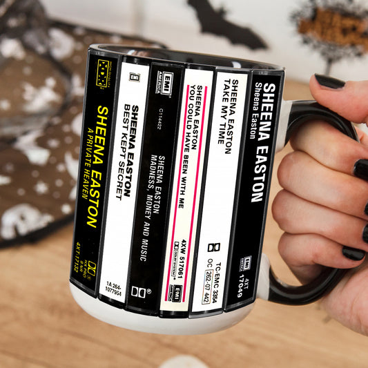Sheena Easton Albums Cassette Collection Retro Accent Edge-to-Edge Printed Mug