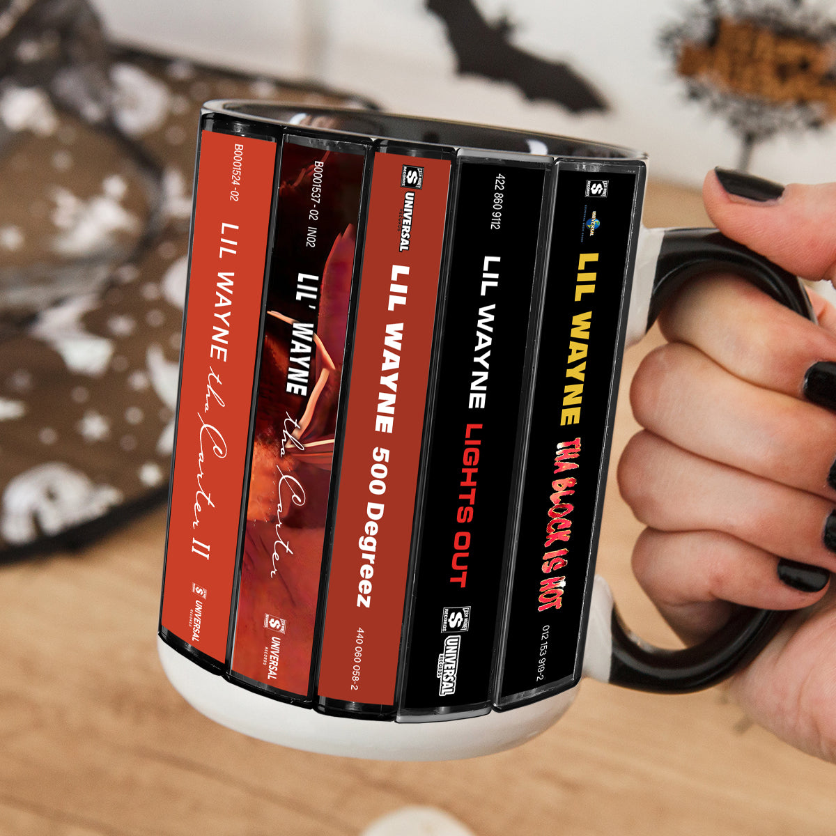 Lil Wayne Albums Cassette Collection Retro Accent Mug