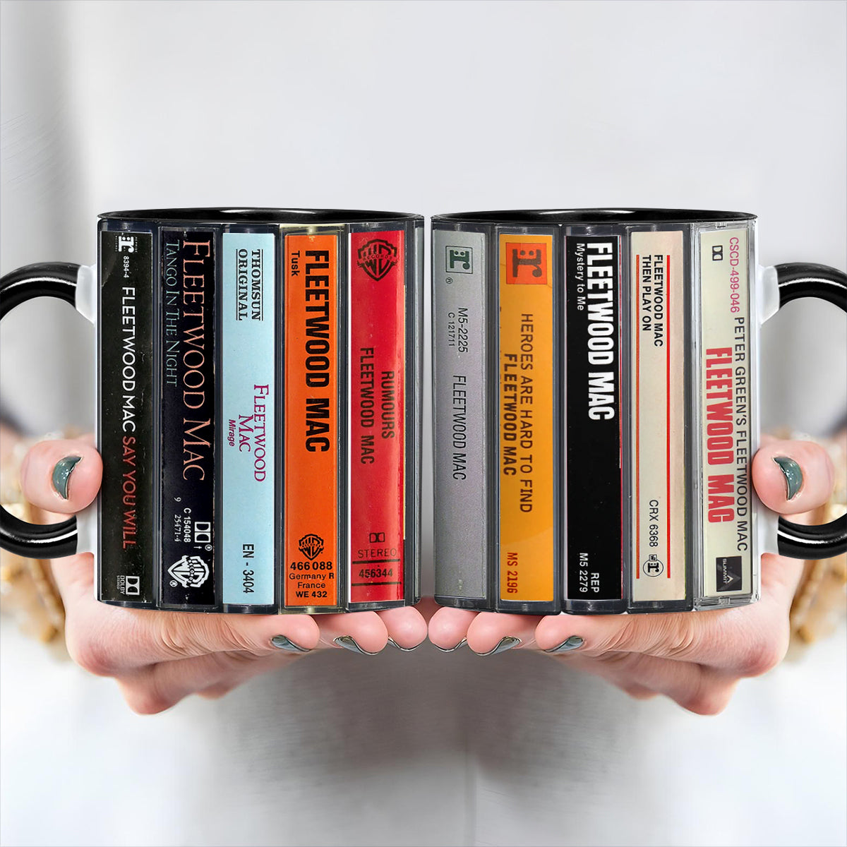 Fleetwood Mac Albums Cassette Collection Retro Accent Mug