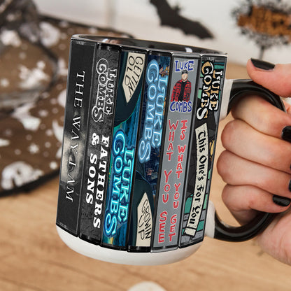 Luke Combs Albums Cassette Collection Retro Accent Mug