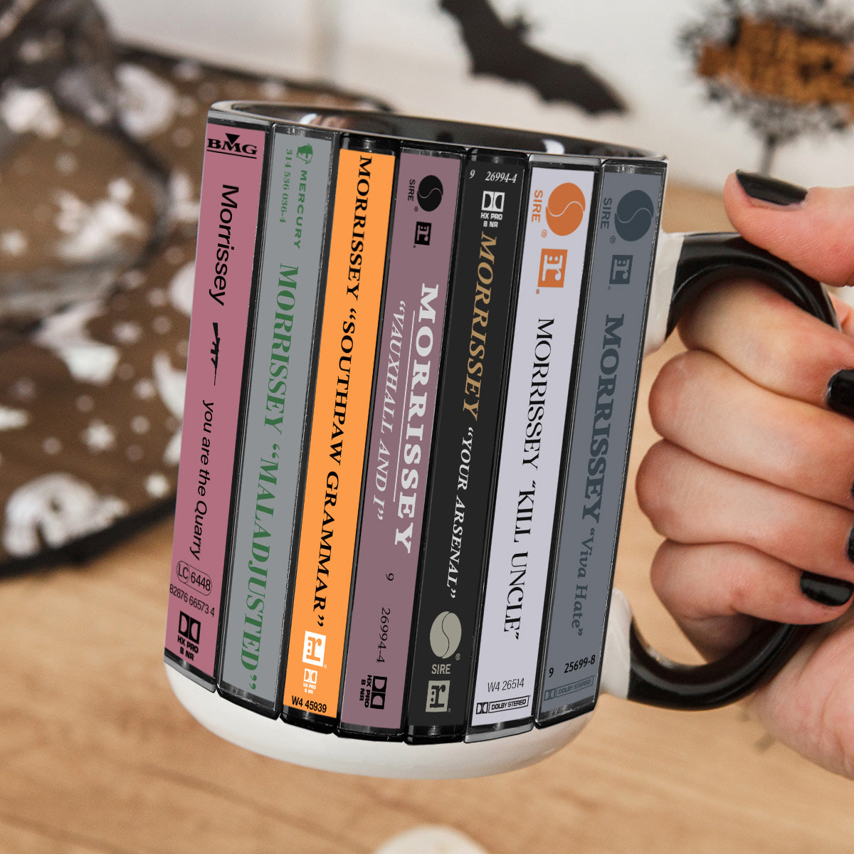Morrissey Albums Cassette Collection Retro Accent Mug