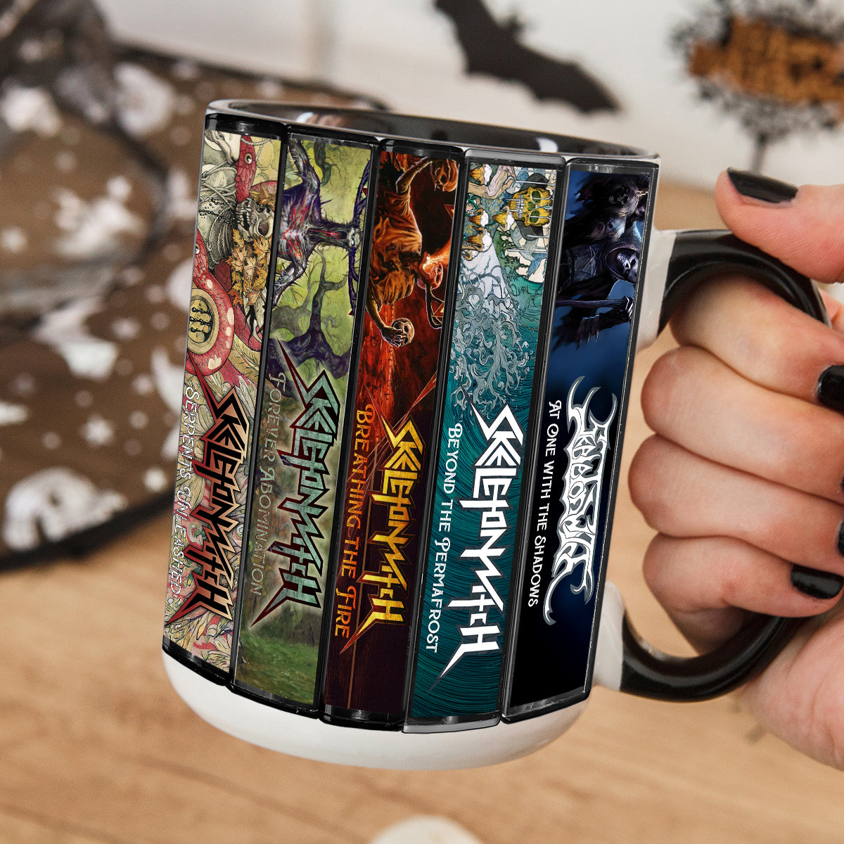 Skeletonwitch Albums Cassette Collection Retro Accent Mug