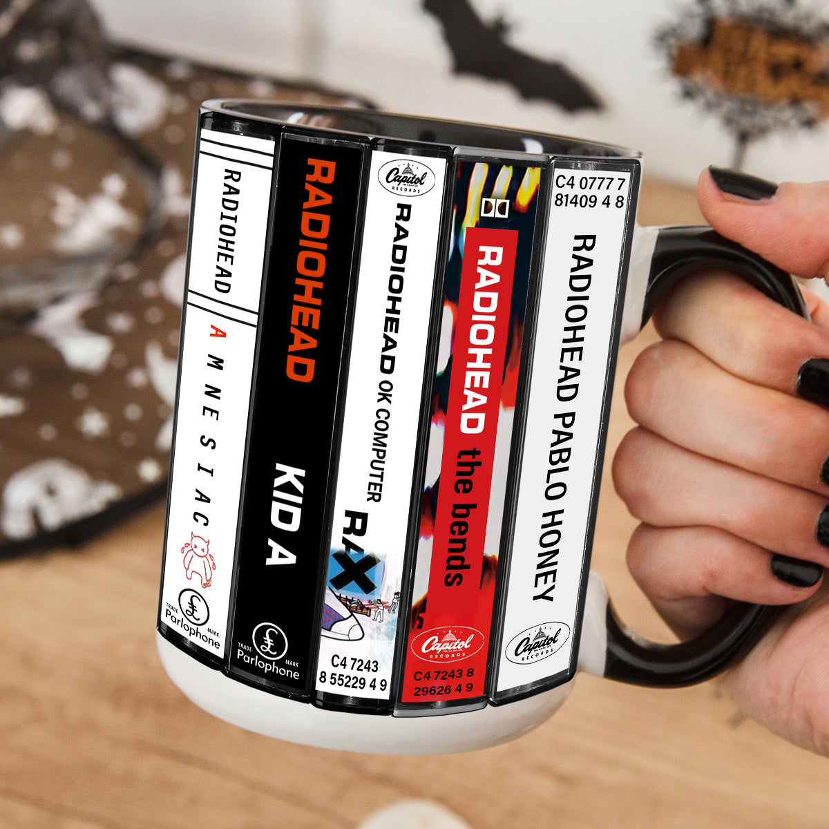 Radiohead Albums Cassette Collection Retro Accent Mug