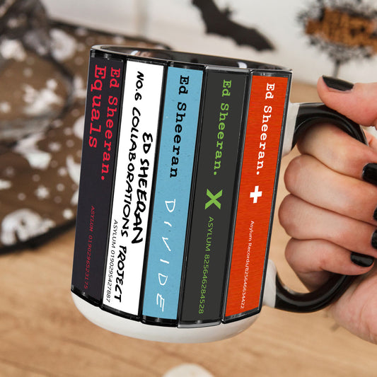 Ed Sheeran Albums Cassette Collection Retro Accent Mug