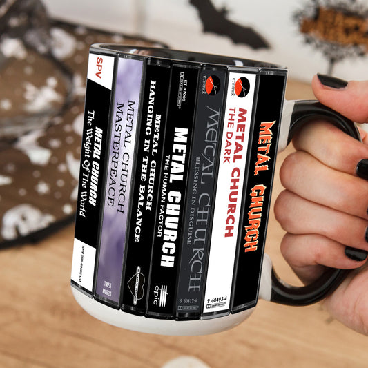 Metal Church Albums Cassette Collection Retro Accent Mug