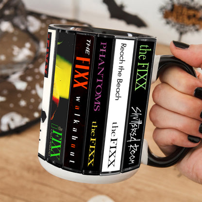 The Fixx Albums Cassette Collection Retro Accent Edge-to-Edge Printed Mug