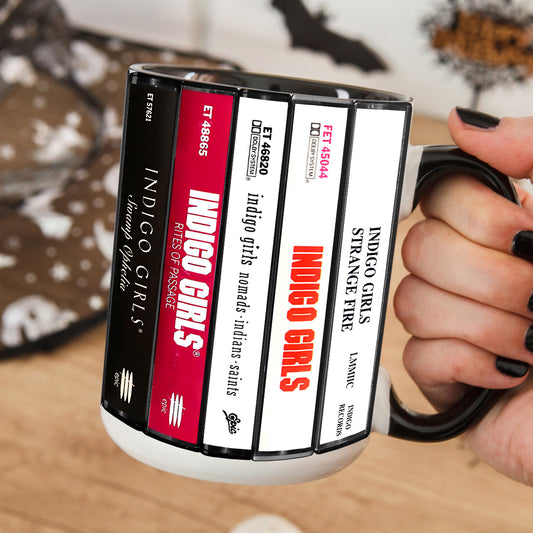 Indigo Girls Albums Cassette Collection Retro Accent Edge-to-Edge Printed Mug
