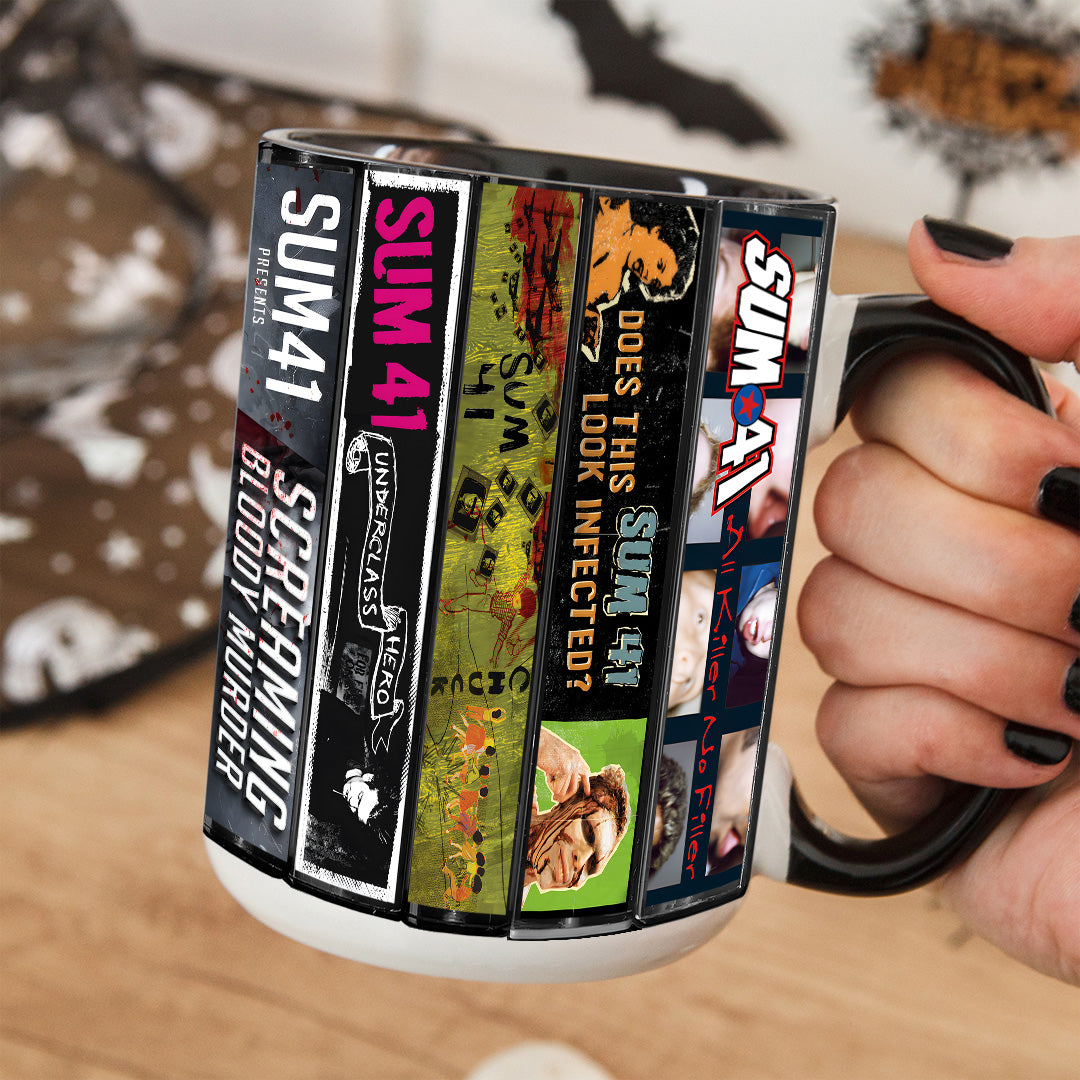 Sum 41 Albums Cassette Collection Retro Accent Mug