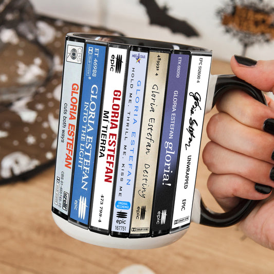 Miami Sound Machine Albums Cassette Collection Retro Accent Edge-to-Edge Printed Mug