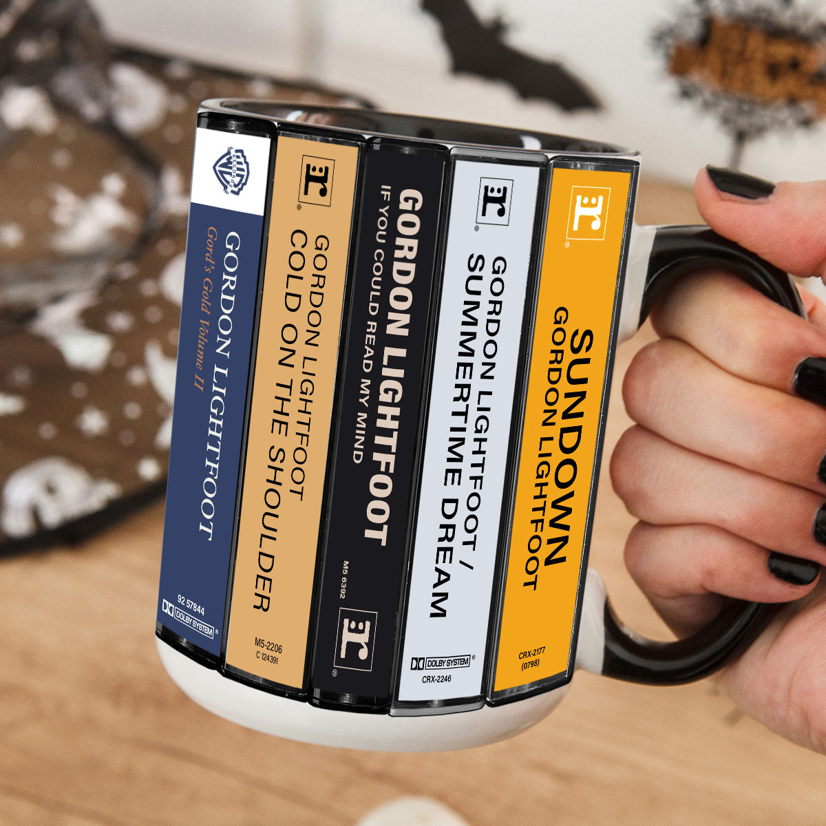 Gordon Lightfoot Albums Cassette Collection Retro Accent Mug