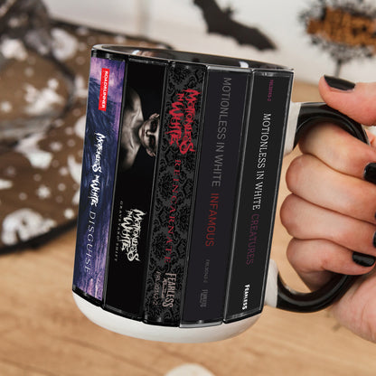 Motionless in White Albums Cassette Collection Retro Accent Mug