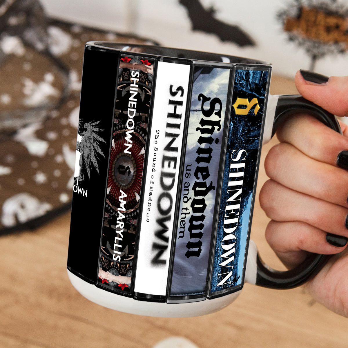 Shinedown Albums Cassette Collection Retro Accent Printed Mug - Logo Version