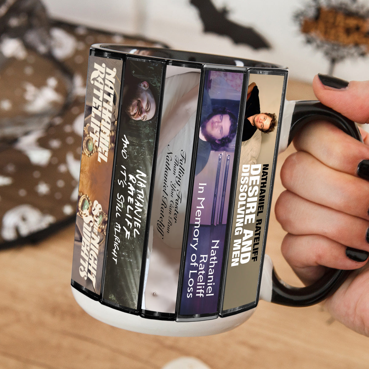 Nathaniel Rateliff Albums Cassette Collection Retro Accent Mug