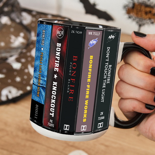 Bonfire Albums Cassette Collection Retro Accent Mug
