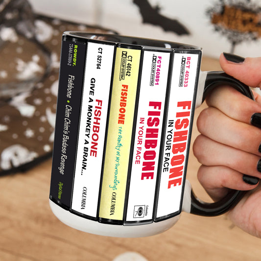 Fishbone Albums Cassette Collection Retro Accent Edge-to-Edge Printed Mug