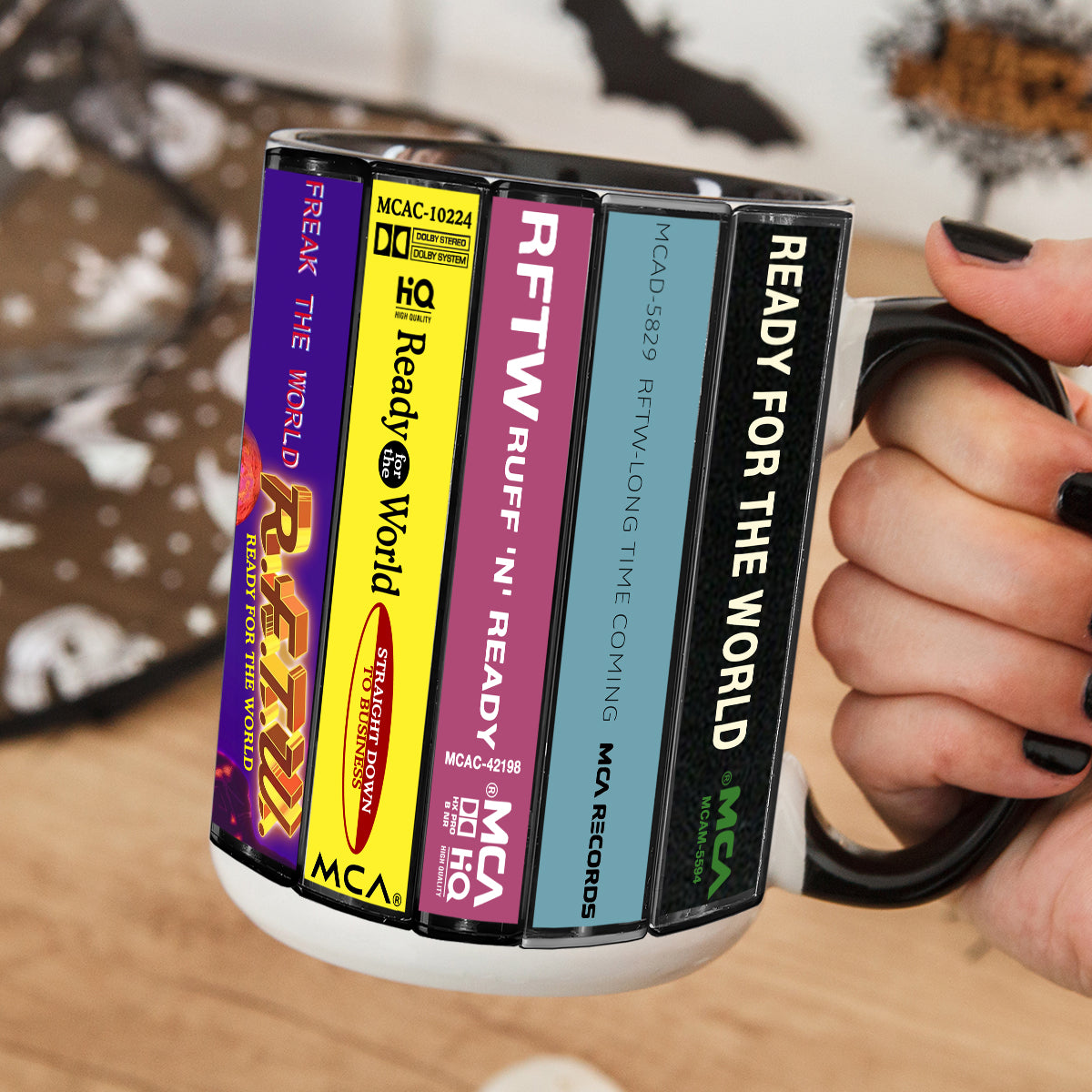 Ready for the World Albums Cassette Collection Retro Accent Mug