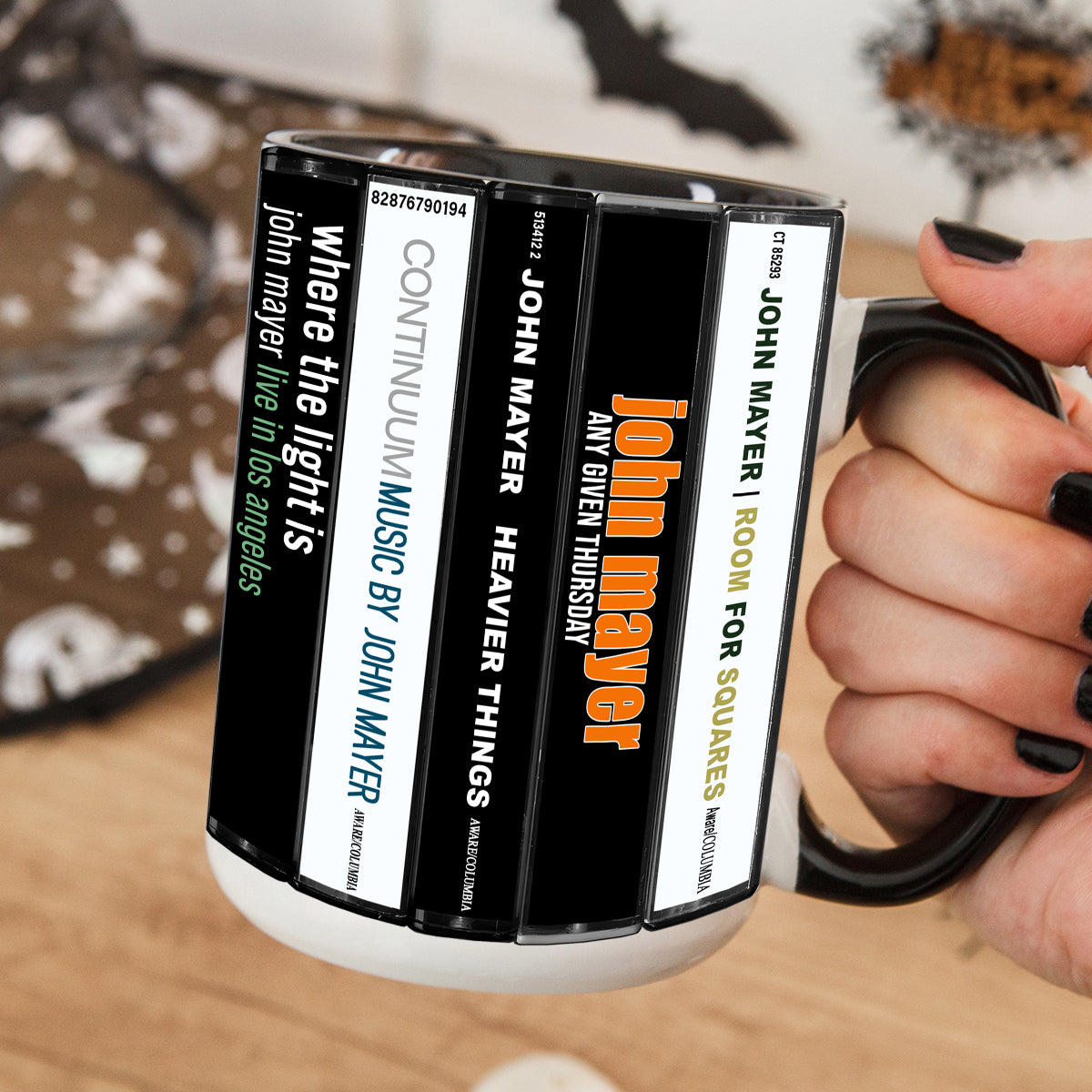 John Mayer Albums Cassette Collection Retro Accent Mug