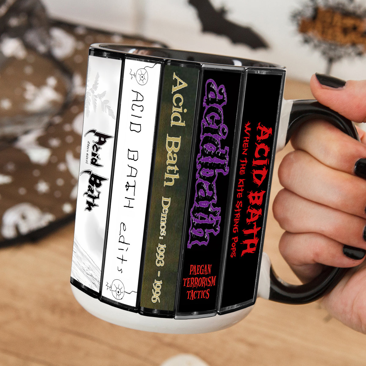 Acid Bath Albums Cassette Collection Retro Accent Mug