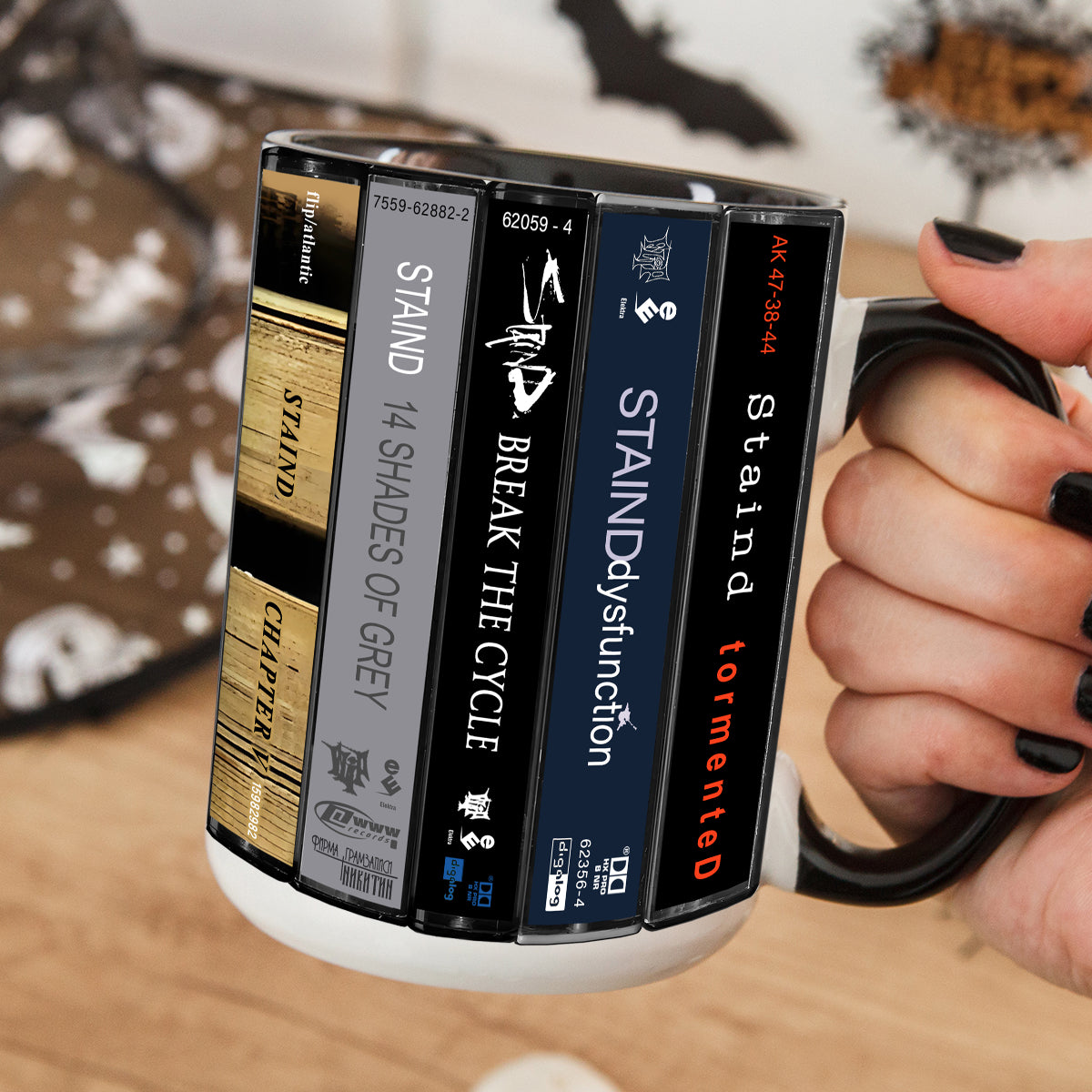 Staind Albums Cassette Collection Retro Accent Mug