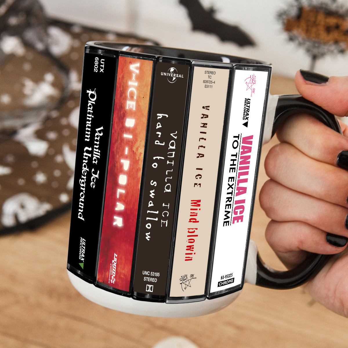 Vanilla Ice Albums Cassette Collection Retro Accent Mug