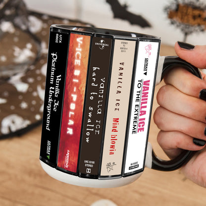 Vanilla Ice Albums Cassette Collection Retro Accent Mug