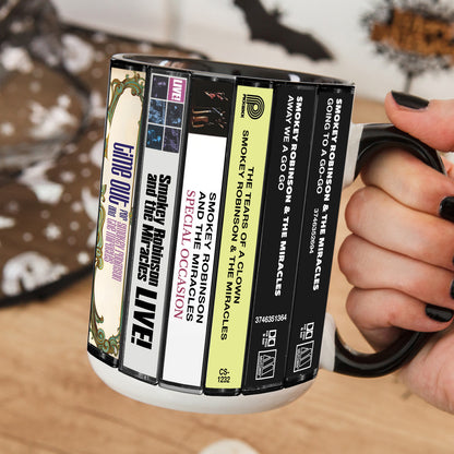 Smokey Robinson & The Miracles Albums Cassette Collection Retro Accent Mug