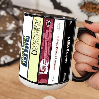 The Black Keys Albums Cassette Collection Retro Accent Edge-to-Edge Printed Mug