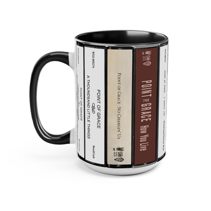 Point of Grace Albums Cassette Collection Retro Accent Edge-to-Edge Printed Mug