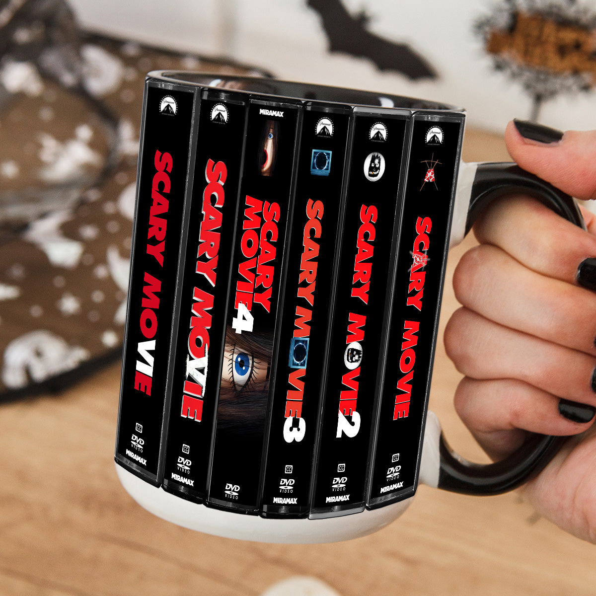 Scary Movie DVD Movies Collection Retro Accent Mug