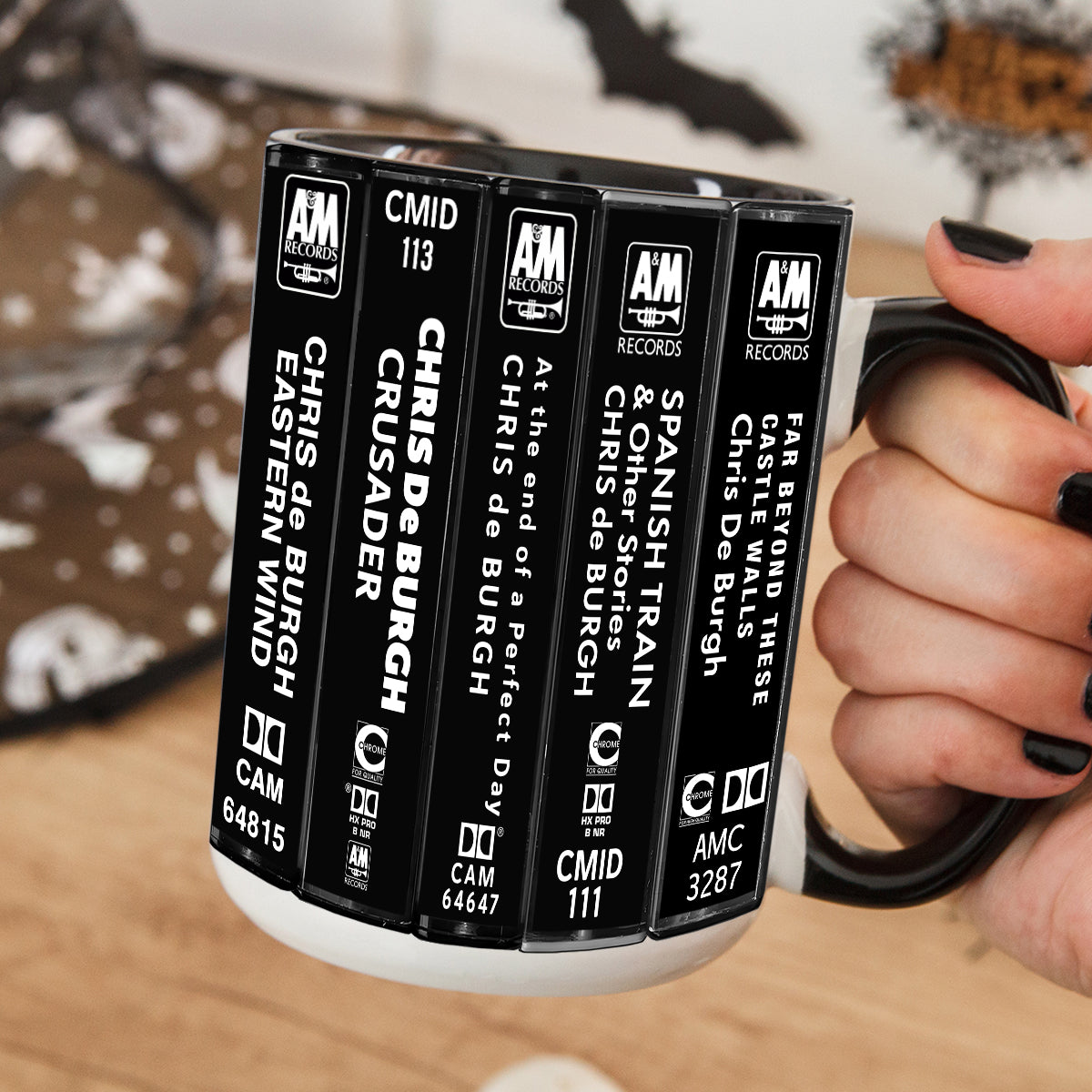 Chris de Burgh Albums Cassette Collection Retro Accent Mug
