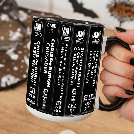 Chris de Burgh Albums Cassette Collection Retro Accent Mug