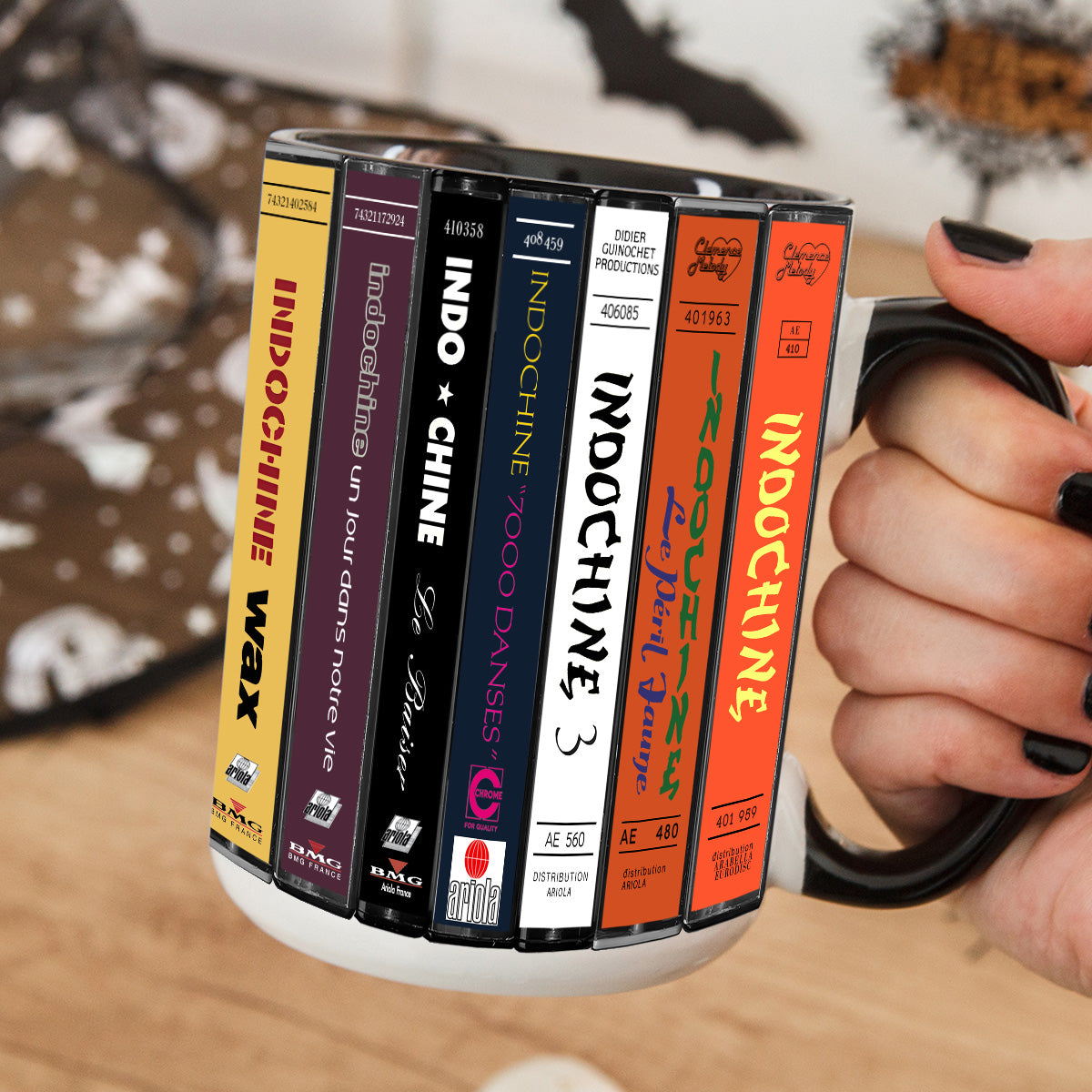 Indochine Albums Cassette Collection Retro Accent Mug