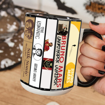 Bruno Mars Albums Cassette Collection Retro Accent Mug