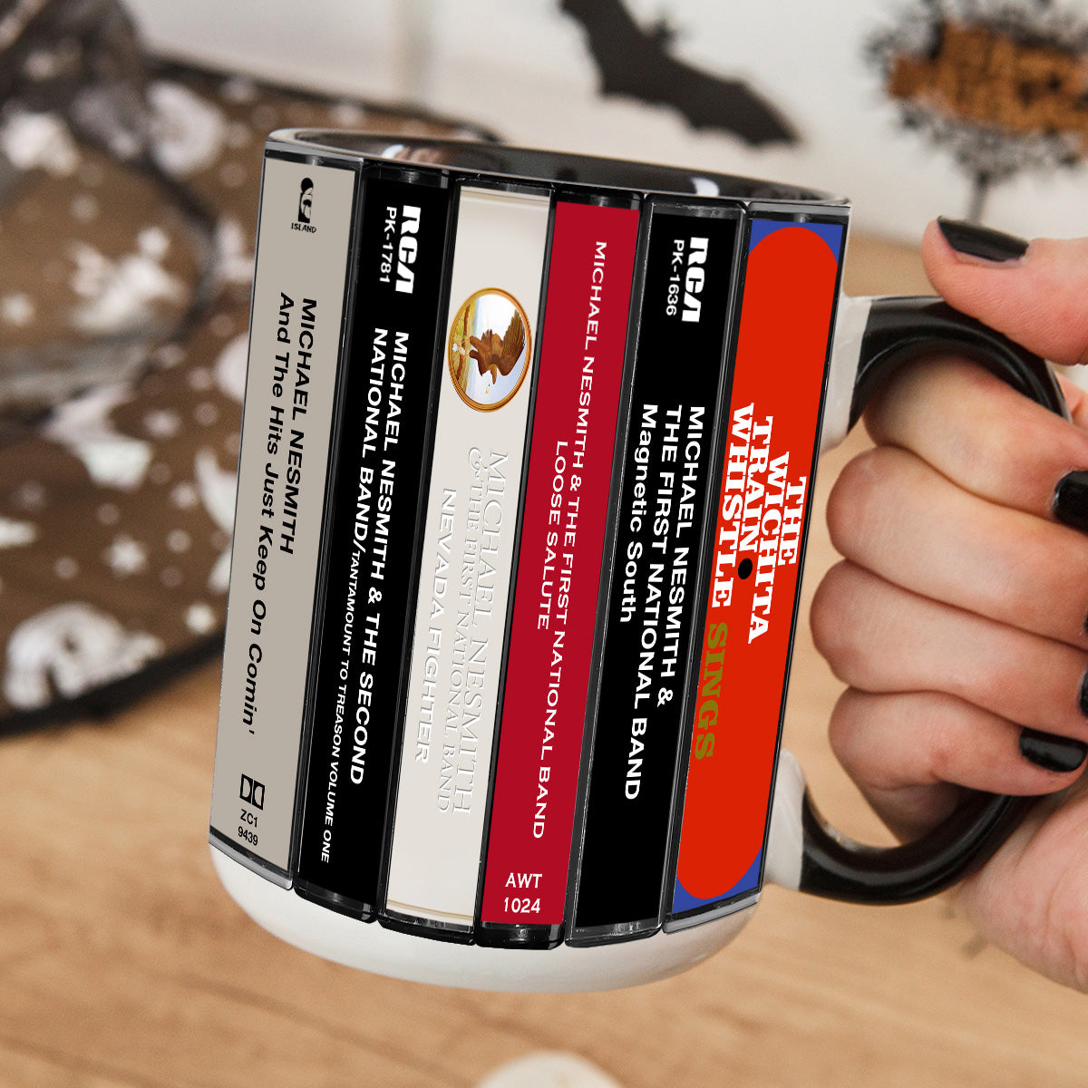 Michael Nesmith Albums Cassette Collection Retro Accent Mug