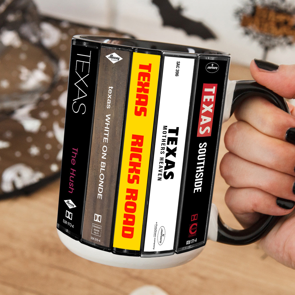 Texas Albums Cassette Collection Retro Accent Mug