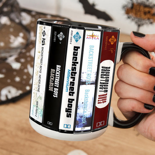 Backstreet Boys Albums Cassette Collection Retro Accent Edge-to-Edge Printed Mug