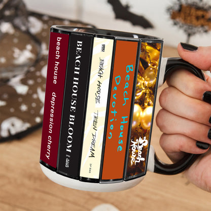 Beach House Albums Cassette Collection Retro Accent Mug