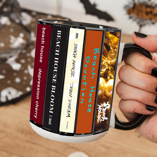 Beach House Albums Cassette Collection Retro Accent Mug