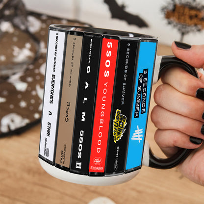 5 Seconds of Summer Albums Cassette Collection Retro Accent Mug