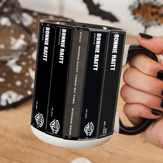 Bonnie Raitt Albums Cassette Collection Retro Accent Mug