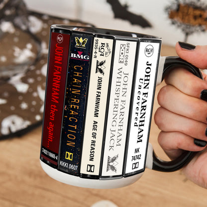 John Farnham Albums Cassette Collection Retro Accent Mug