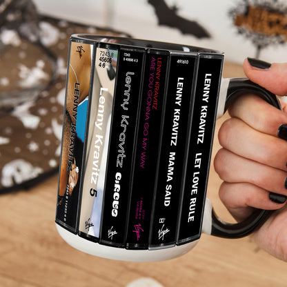 Lenny Kravitz Albums Cassette Collection Retro Accent Mug