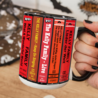 The Kelly Family Albums Cassette Collection Retro Accent Mug