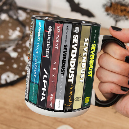 Sevendust Albums Cassette Collection Retro Accent Edge-to-Edge Printed Mug