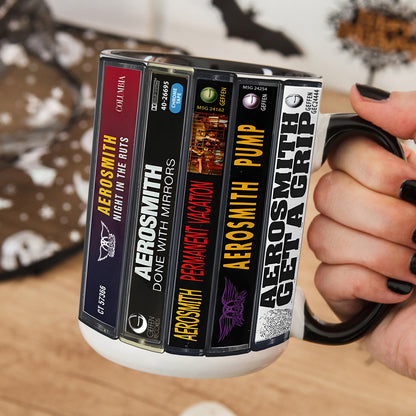 Aerosmith Albums Cassette Collection Retro Accent Mug