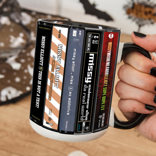 Missy Elliott Albums Cassette Collection Retro Accent Edge-to-Edge Printed Mug