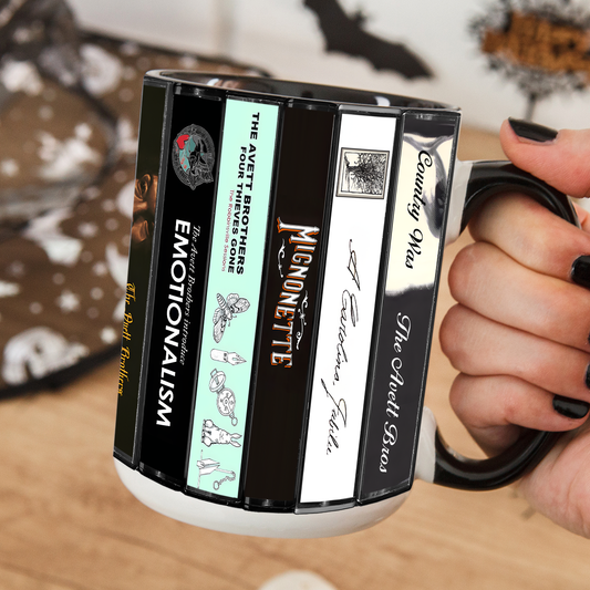 The Avett Brothers Albums Cassette Collection Retro Accent Mug
