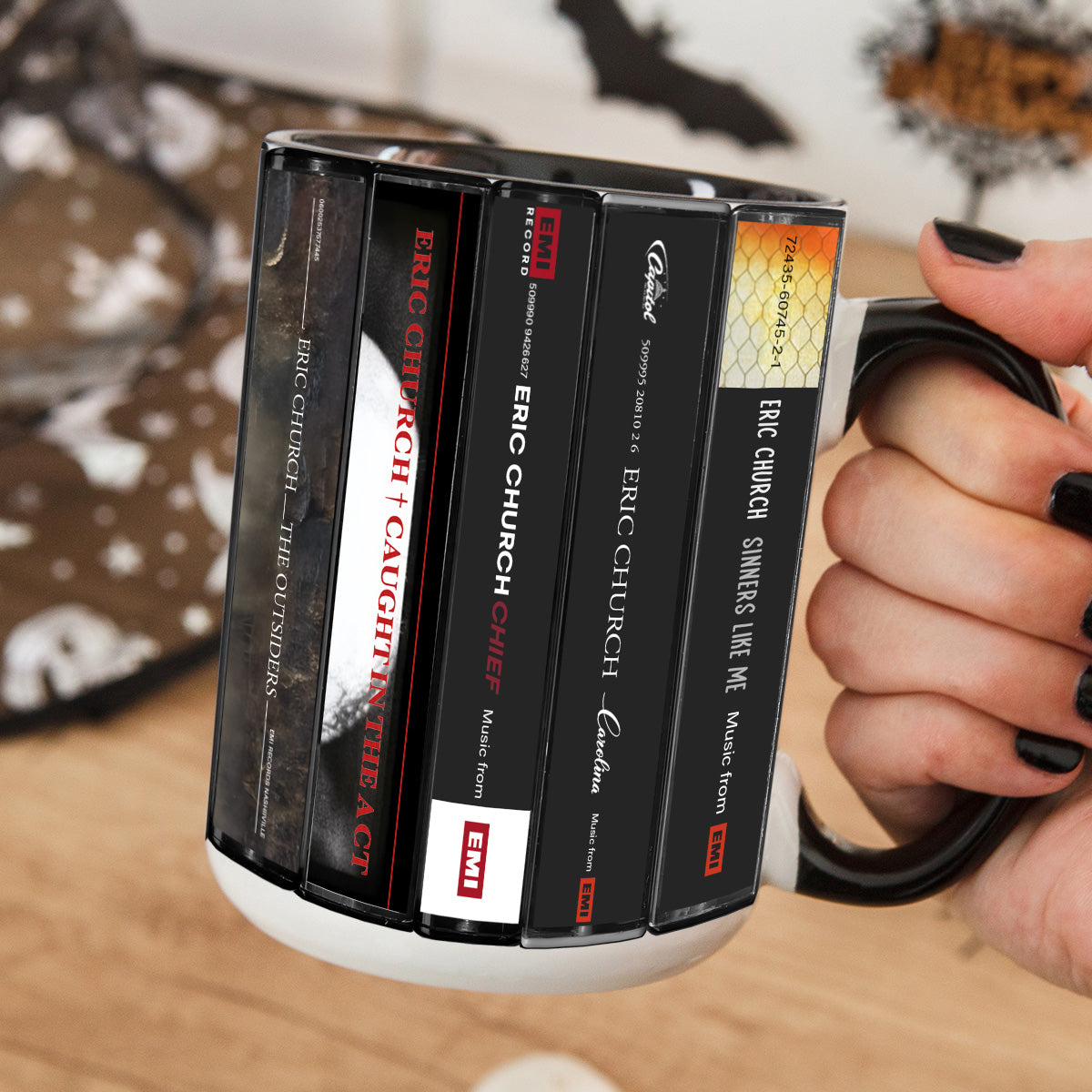 Eric Church Albums Cassette Collection Retro Accent Mug