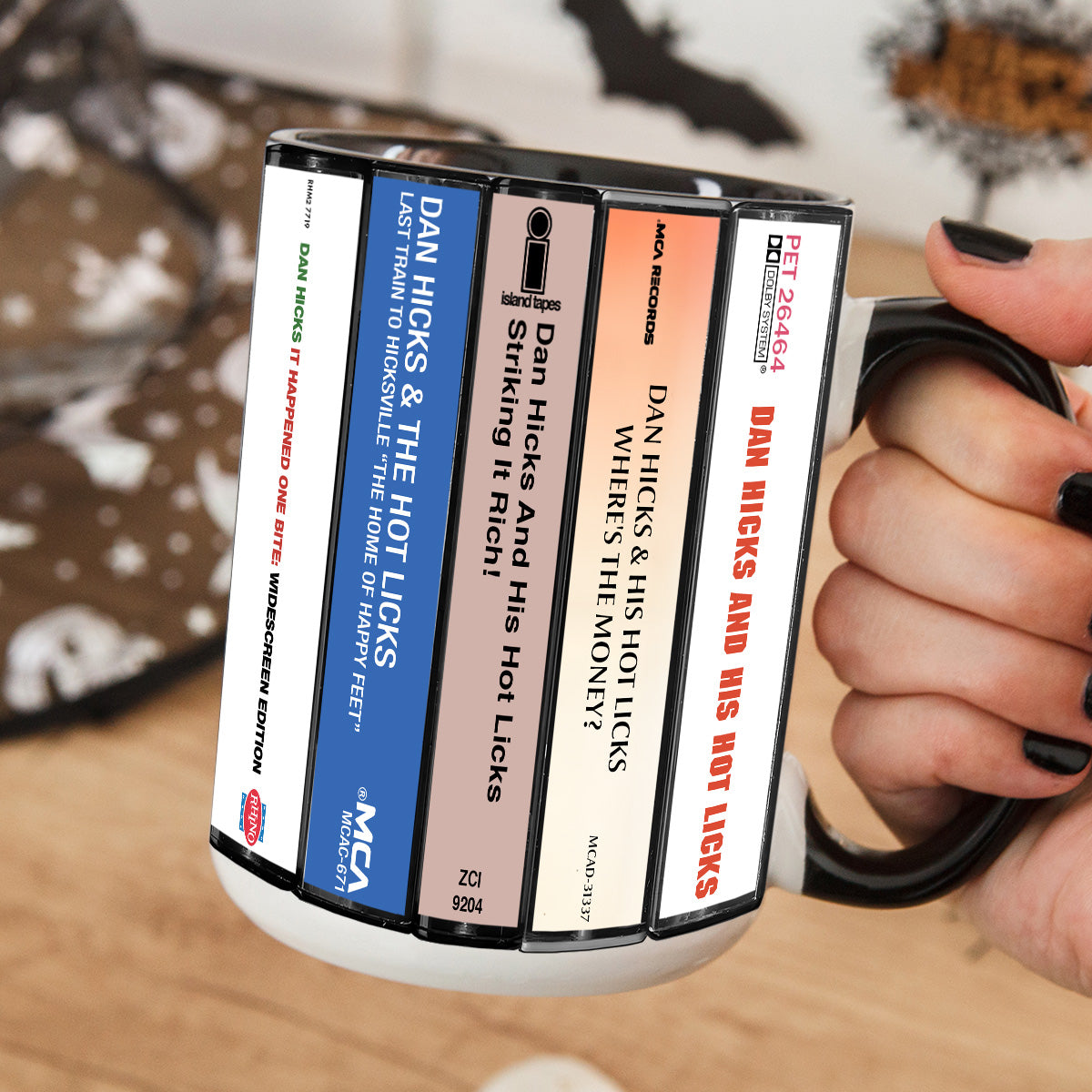 Dan Hicks and His Hot Licks Albums Cassette Collection Retro Accent Mug