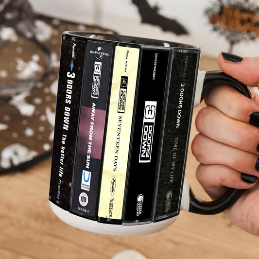 3 Doors Down Albums Cassette Collection Retro Accent Mug